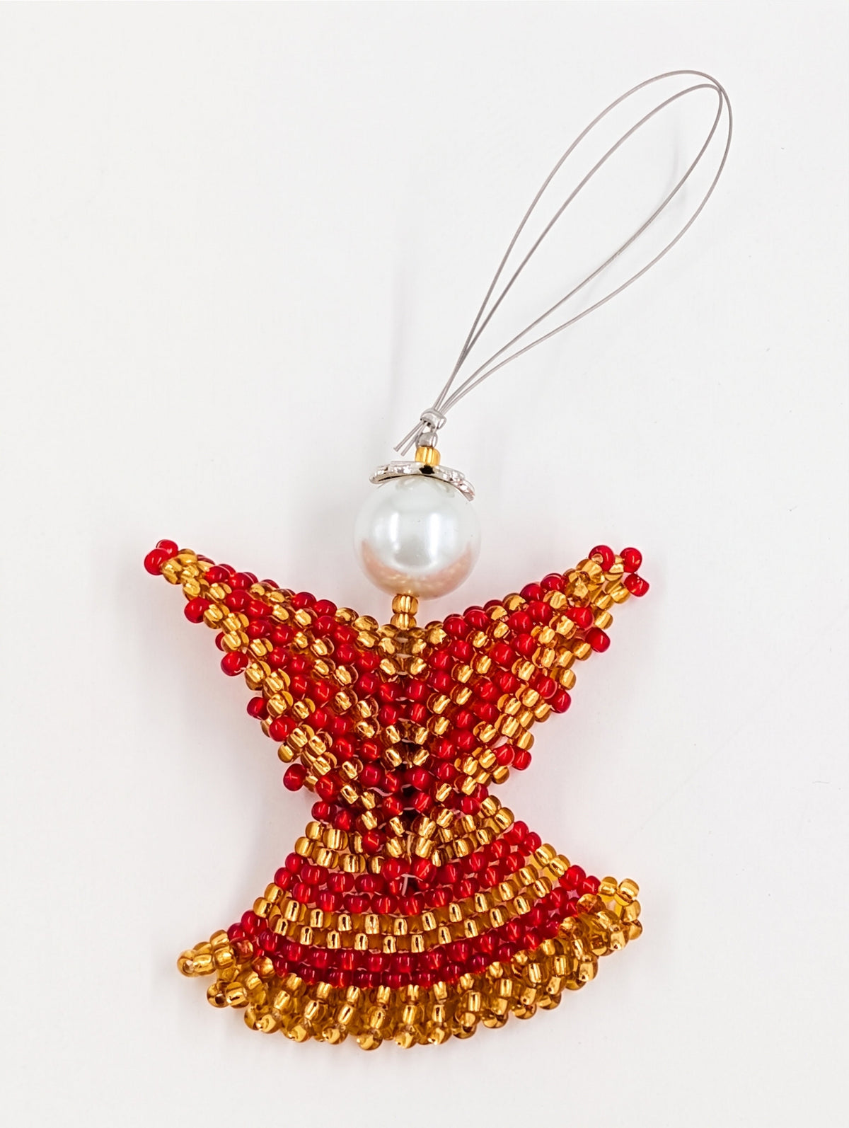 3D Hand-Beaded Angel Christmas Ornament - Assorted Colors