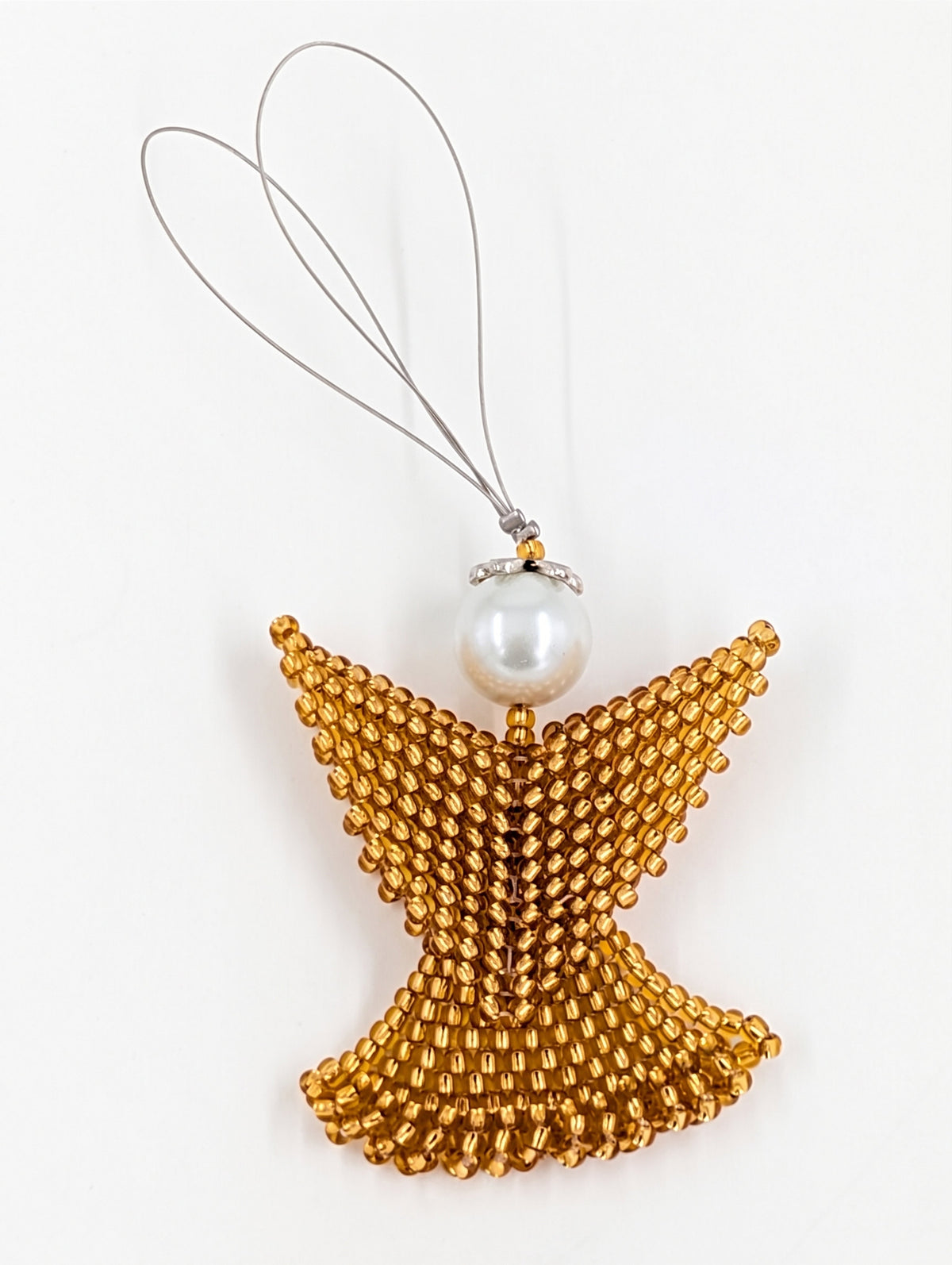 3D Hand-Beaded Angel Christmas Ornament - Assorted Colors