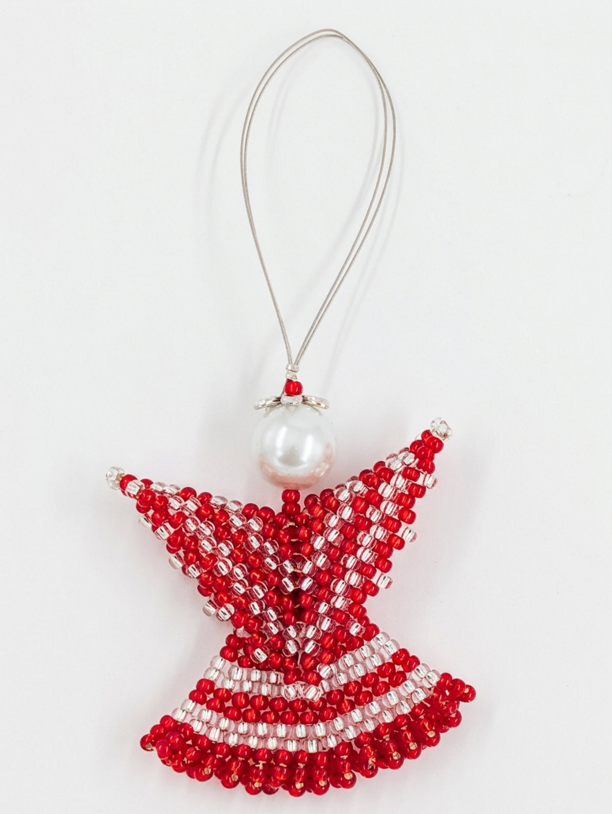 3D Hand-Beaded Angel Christmas Ornament - Assorted Colors