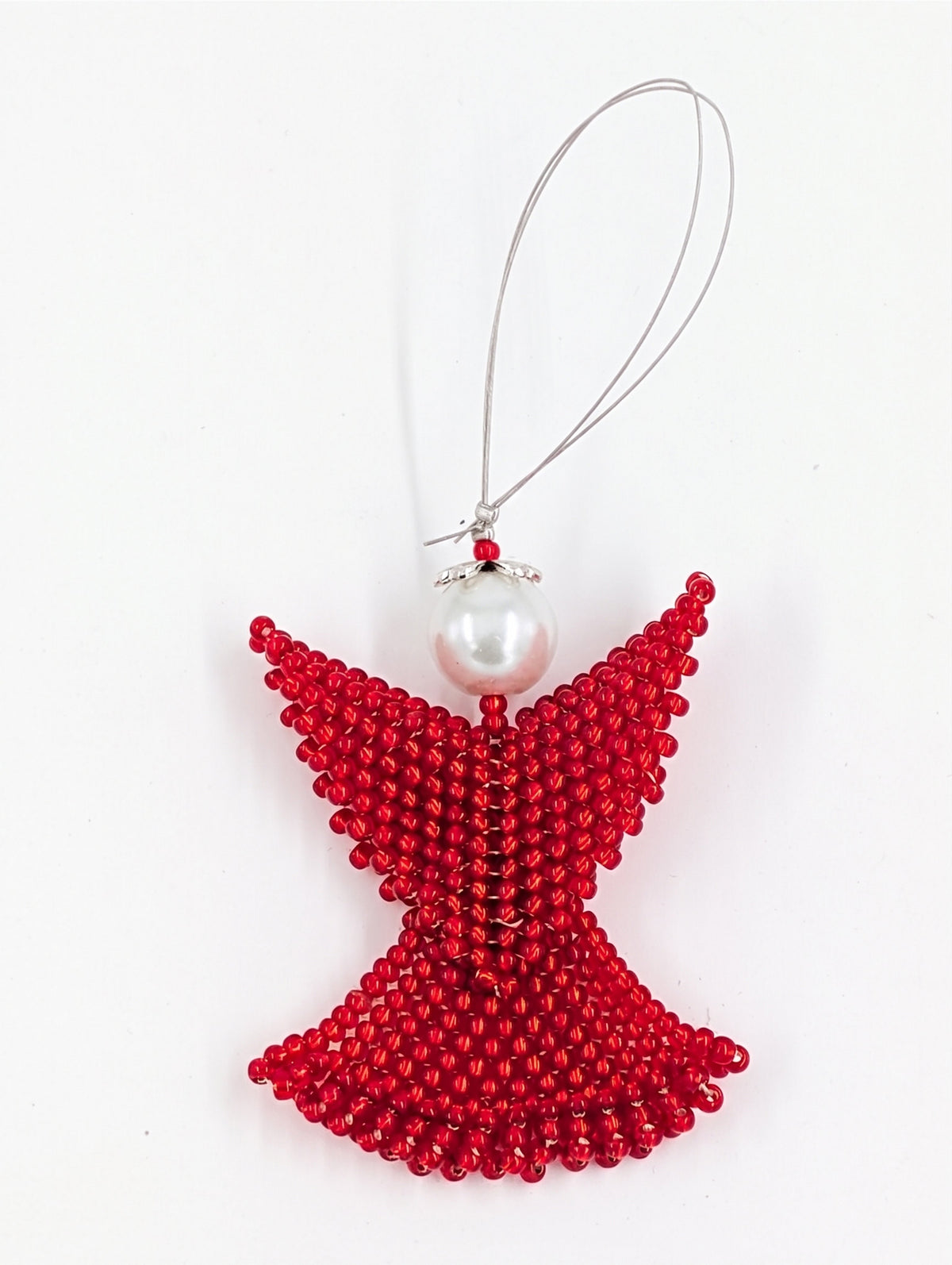 3D Hand-Beaded Angel Christmas Ornament - Assorted Colors