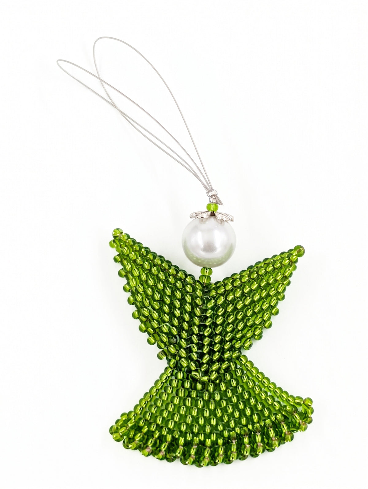 3D Hand-Beaded Angel Christmas Ornament - Assorted Colors