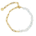 Meet me Halfway Anklet in Aquamarine & Gold Chain