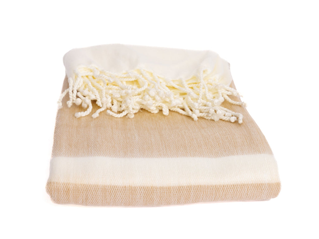 Handwoven Alpaca Throw Blanket | Tobacco & Wheat | Kallpa Collection