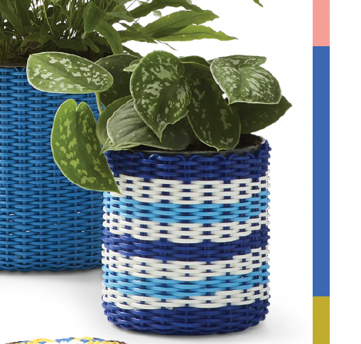 round 'catch all' / plant pots ~ multicolor stripes