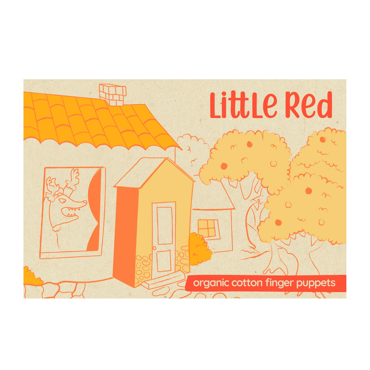 Little Red Gift Set of 4 Finger Puppets in Organic Cotton