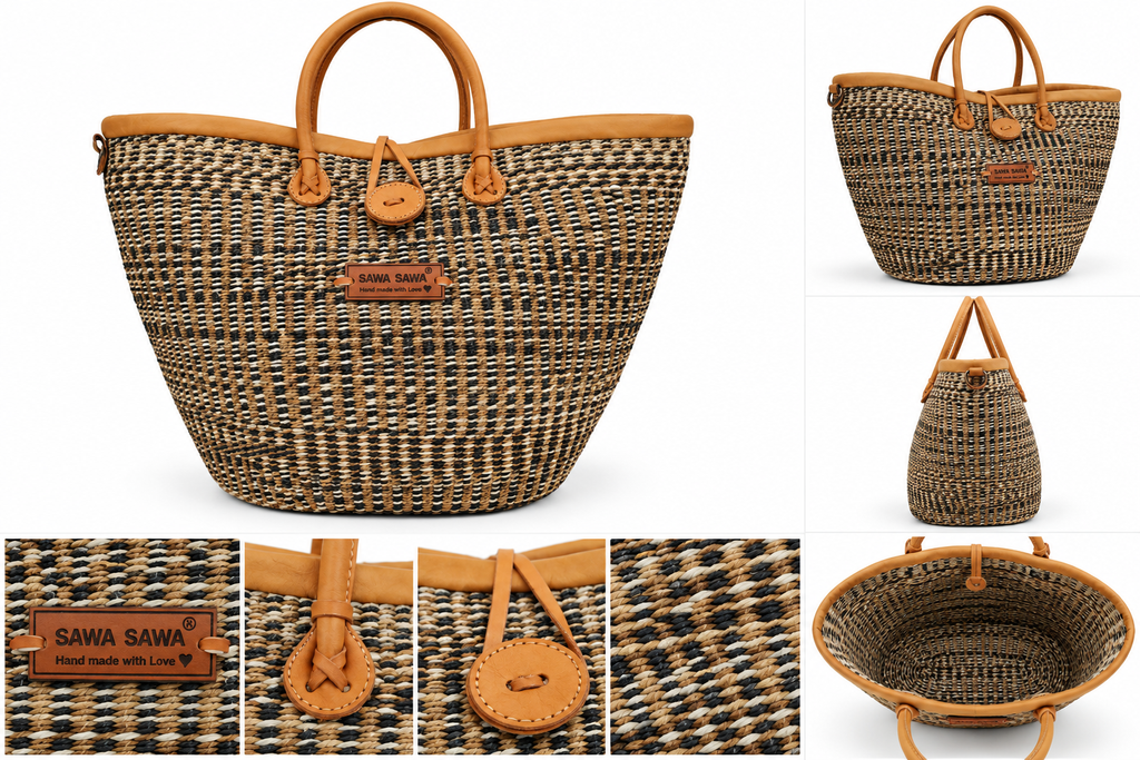 Rooted Heritage Life Handmade Sisal Straw Basket Tote