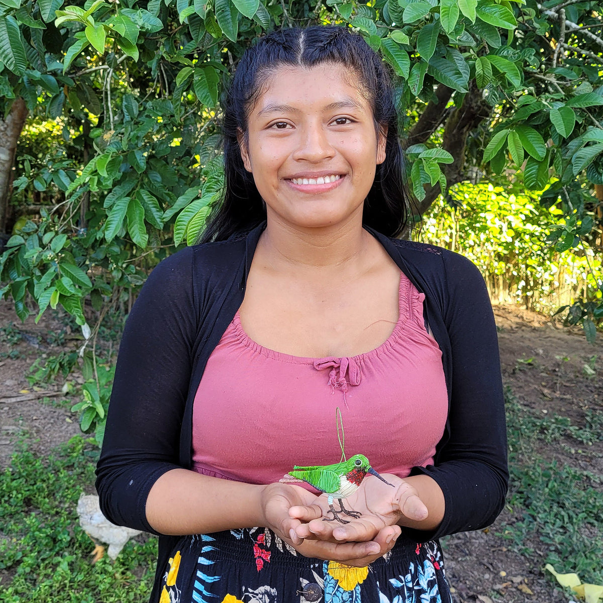 Ruby-Throated Hummingbird - Fair Trade Ornament - Woven By Peruvian Amazon Artisans