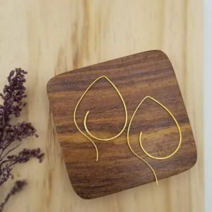 Pipal Leaf Brass Threader Earrings